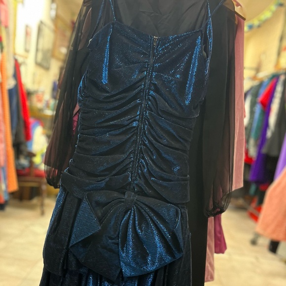 80s mini prom dress w large bow - Picture 3 of 6